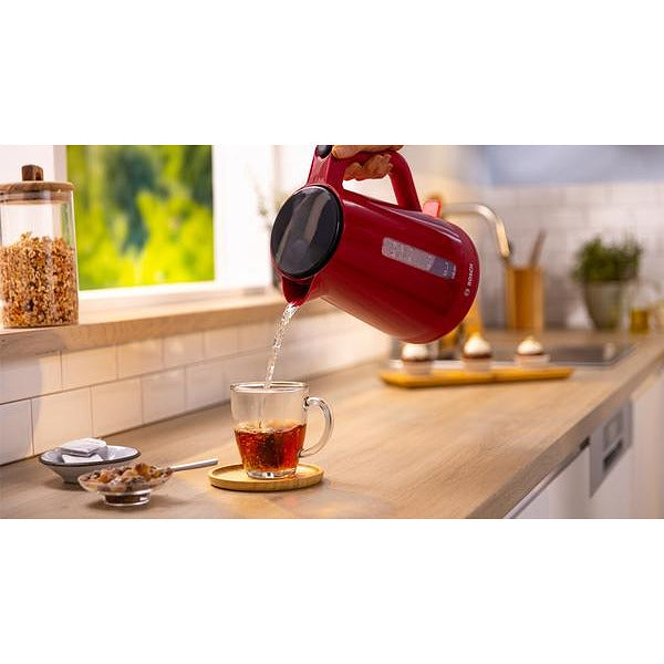 Bosch TWK1M124, MyMoment Plastic Kettle, 2400 W, 1.7 l, Cup indicator, Limescale filter, Triple safety function, Red