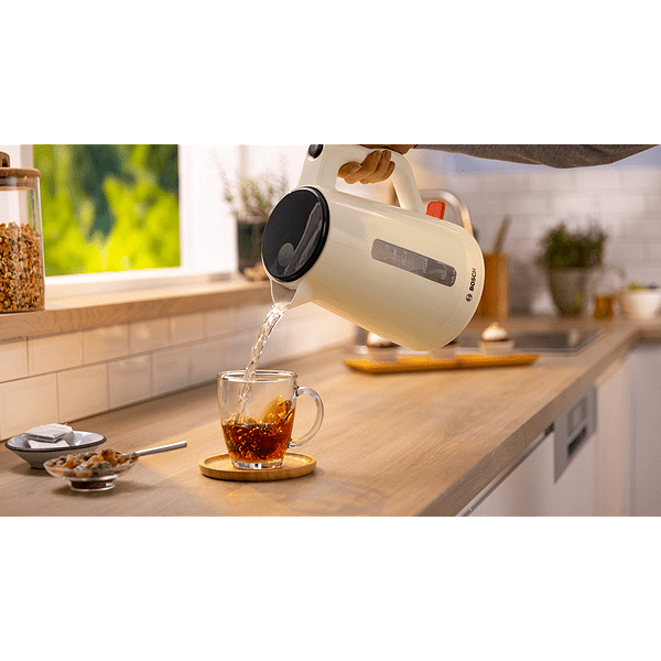 Bosch TWK1M127, MyMoment Plastic Kettle, 2400 W, 1.7 l, Cup indicator, Limescale filter, Triple safety function, Cream