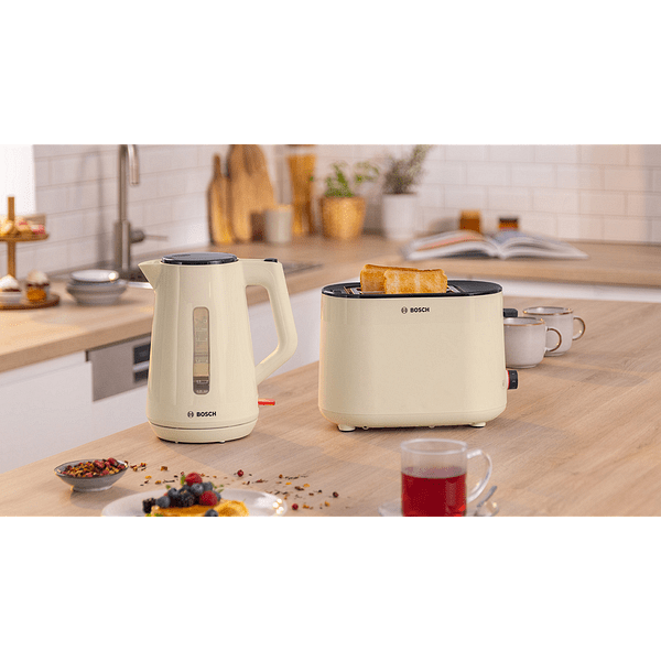 Bosch TWK1M127, MyMoment Plastic Kettle, 2400 W, 1.7 l, Cup indicator, Limescale filter, Triple safety function, Cream
