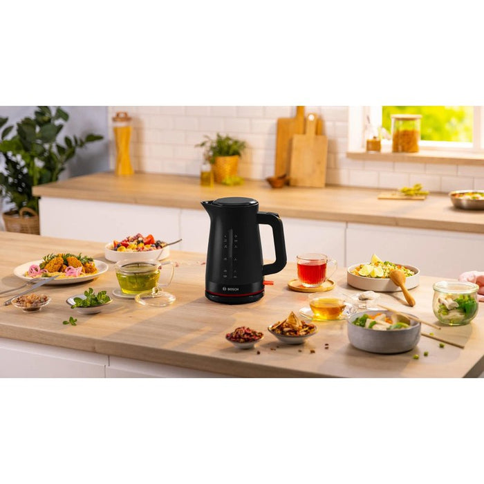 Bosch TWK3M123, MyMoment Plastic Kettle, 2400 W, 1.7 l, Cup indicator, Limescale filter, Triple safety function, Black