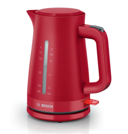 Bosch TWK3M124, MyMoment Plastic Kettle, 2400 W, 1.7 l, Cup indicator, Limescale filter, Triple safety function, Red