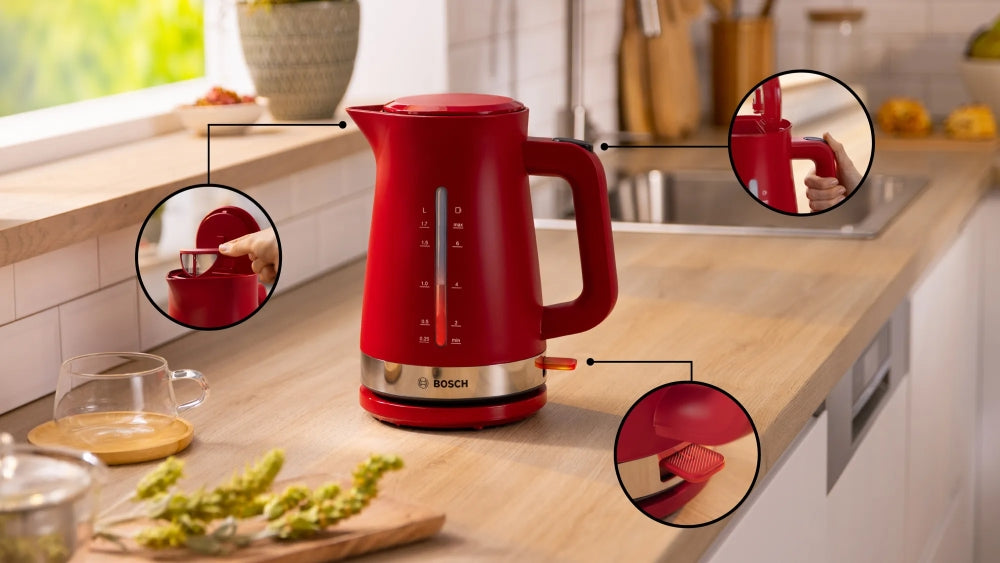 Electric kettle BOSCH MYMOMENT TWK4M224 RED, 2400 W, 1.70 L