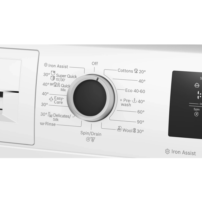 Bosch WAN2806NBY, SER4, Washing machine 8kg, A, 1400rpm, 51/72dB(A), Iron Assist, waveDrum 65l, 4 options, silver-blackgrey door