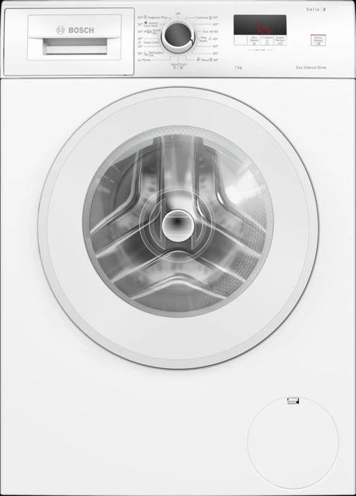 Bosch WGE02200BY, SER2, Washing machine 7kg, A, 1200rpm, 51/71dB(A), waveDrum 65l, 4 options, SpeedPerfect, Hygiene+, Jeans/dark wash, white door