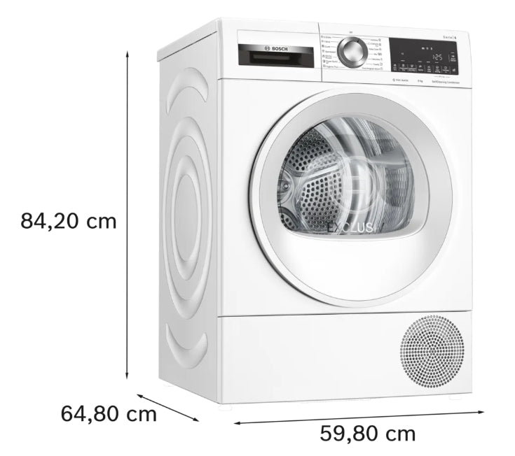 Dryer BOSCH WQG14590BY, 9 kg, Heat pump, SelfCleaning, Iron Assist