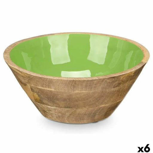 Bowl Gift Decor Green 24,3 x 10,5 x 24,3 cm (6 Units) - Декорация и Осветление<<<Дом Градина<<<BigBuy&&&Други артикули