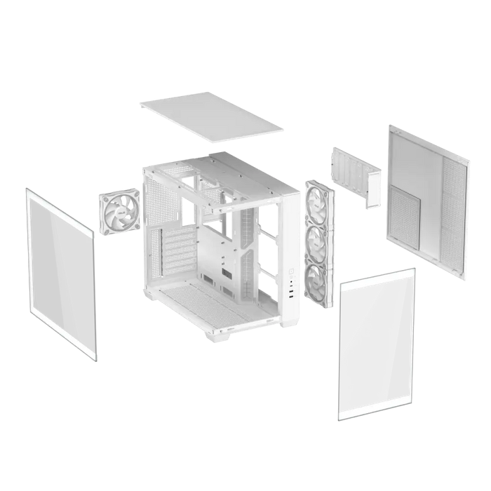 Box ASUS A32 PLUS Tempered Glass + 4 ARGB Fans - White - Кутии за компютри<<<Компютърни компоненти<<<ValiAPI