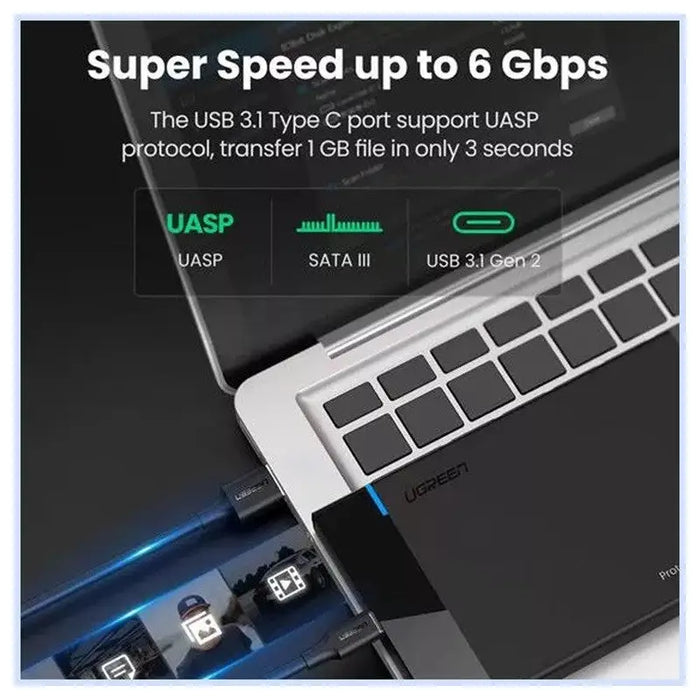 BOX FOR HDD/SSD 2.5 WITH USB-C PORT UGREEN - Компютърни аксесоари и компоненти<<<Компютърна периферия<<<AmperelB2B