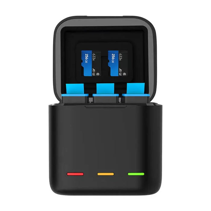 Box Telesin triple-channel charger +2 batteries for GoPro Hero 12 / 11 / 10 / 9 - For sports