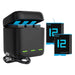 Box Telesin triple-channel charger +2 batteries for GoPro Hero 12 / 11 / 10 / 9 - For sports