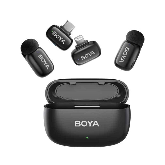 BOYA Mini Wireless Microphone System for USB-C and DI - Black - Микрофони<<<Компютърна периферия<<<ValiAPI