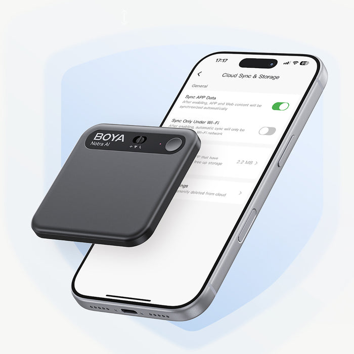BOYA Notra Voice Recorder with AI Transcription - Black
