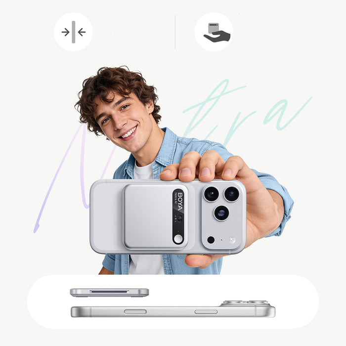 BOYA Notra Voice Recorder with AI Transcription - Silver