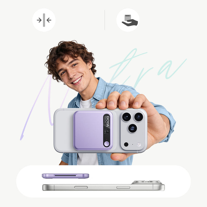 BOYA Notra Voice Recorder with AI Transcription - Purple