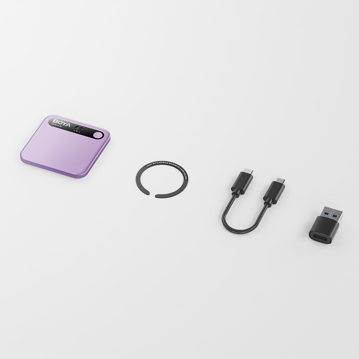 BOYA Notra Voice Recorder with AI Transcription - Purple