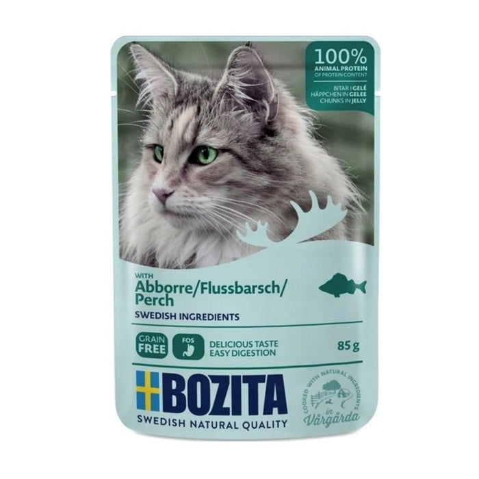 BOZITA Meat chunks in jelly with perch – wet cat food – 85g