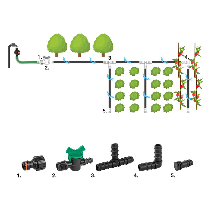 DRIP IRRIGATION ACCESSORIES SET Φ16MM 27H BRADAS DSWA20-SET1