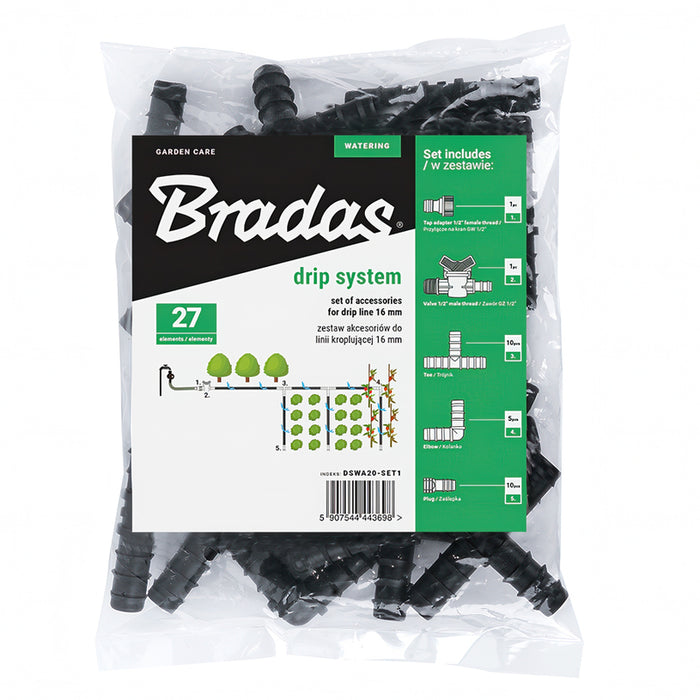 DRIP IRRIGATION ACCESSORIES SET Φ16MM 27H BRADAS DSWA20-SET1