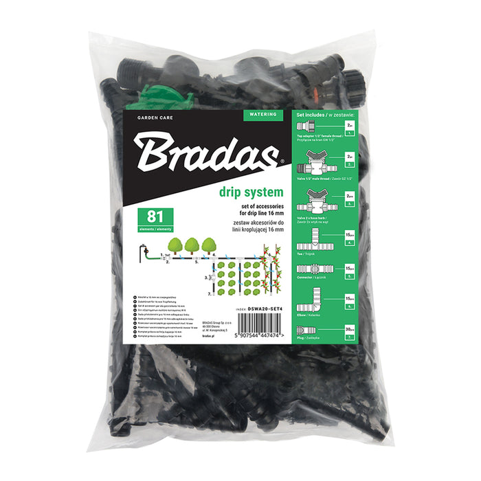 DRIP IRRIGATION ACCESSORIES SET Φ16MM 81H BRADAS DSWA20-SET4