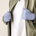 Braided telephone gloves with cut-outs for fingers - gray - Cycling gloves<<<HurtelXML