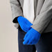 Braided telephone gloves with cutouts for fingers - blue - Cycling gloves<<<HurtelXML