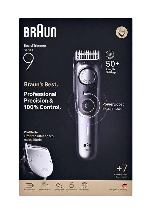 Braun BeardTrimmer 9 80789785 beard trimmer AC/Battery 20 2 cm Wet & Dry Grey