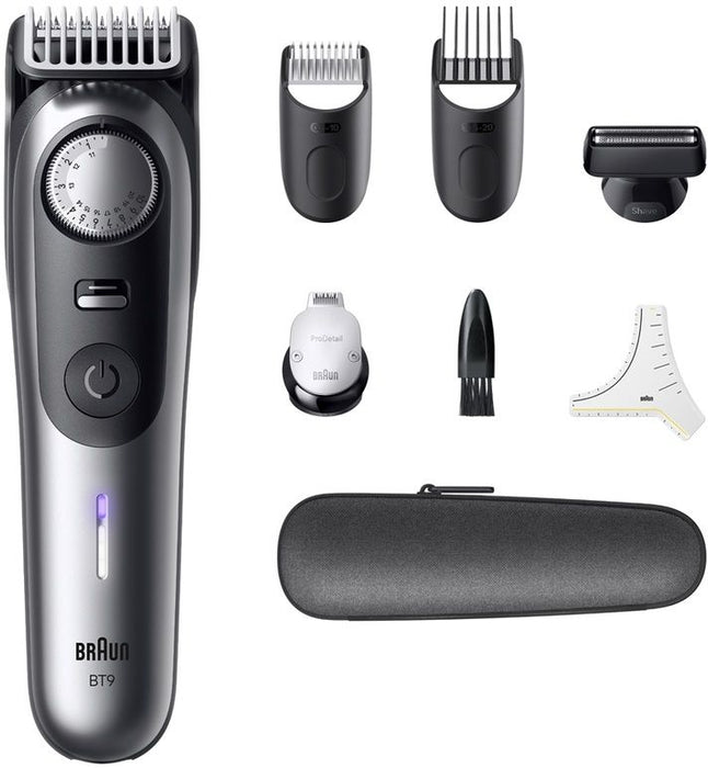 Braun BeardTrimmer 9 80789785 beard trimmer AC/Battery 20 2 cm Wet & Dry Grey