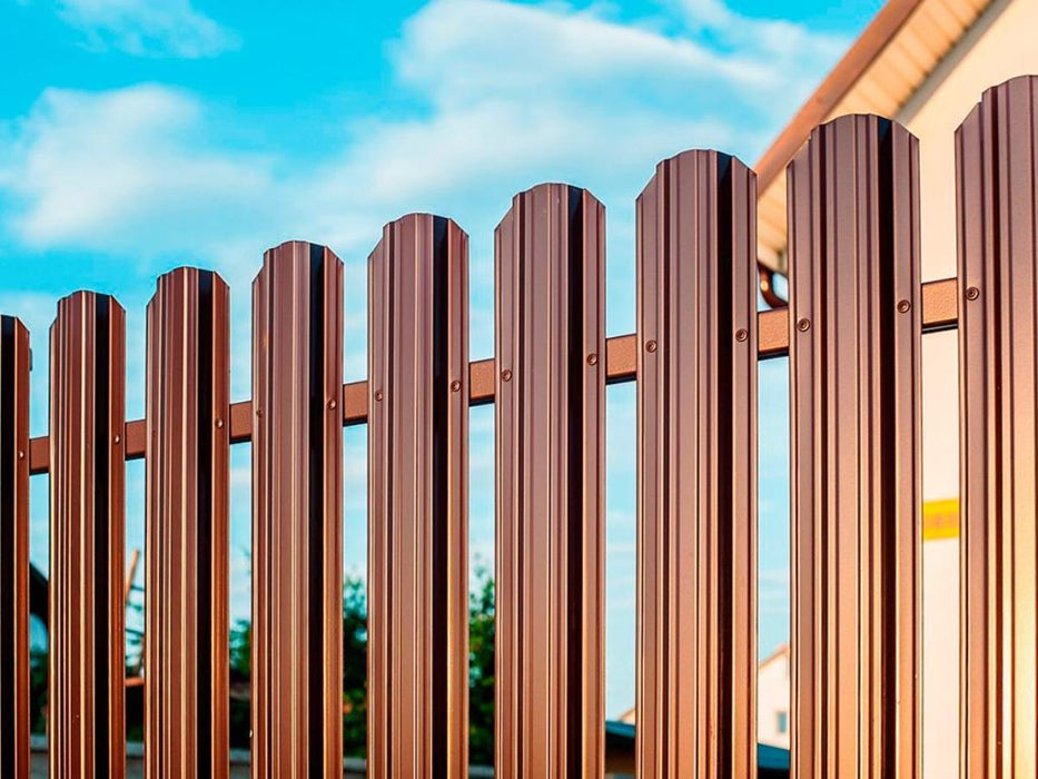 METAL FENCE LAMELL BROWN GLOSS 125X9