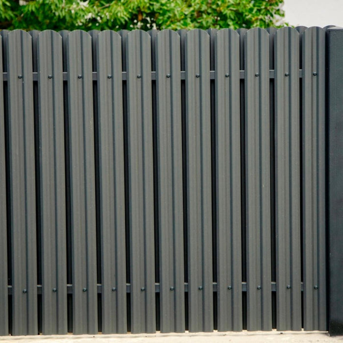 METAL FENCE LAMELL GRAY MAT 200X9CM