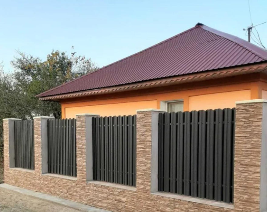 METAL FENCE LAMELL GRAY MAT 200X9CM