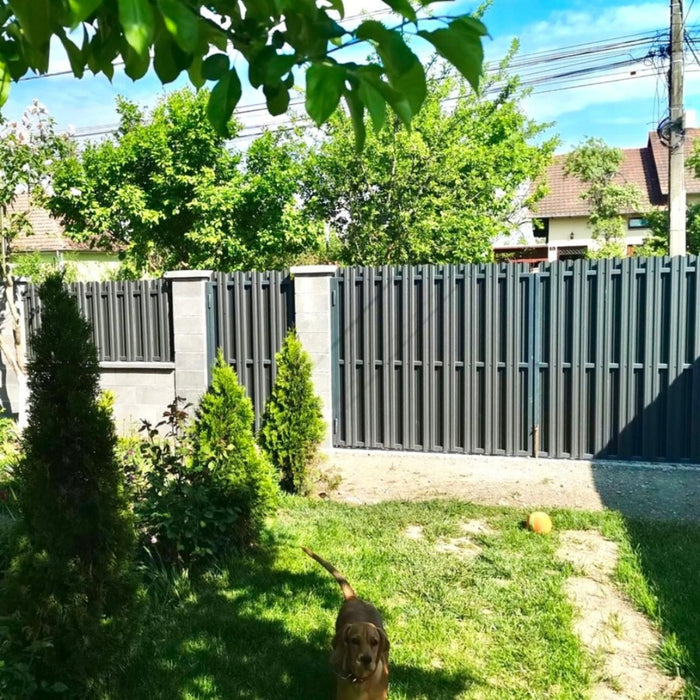 METAL FENCE LAMELL GRAY MAT 200X9CM
