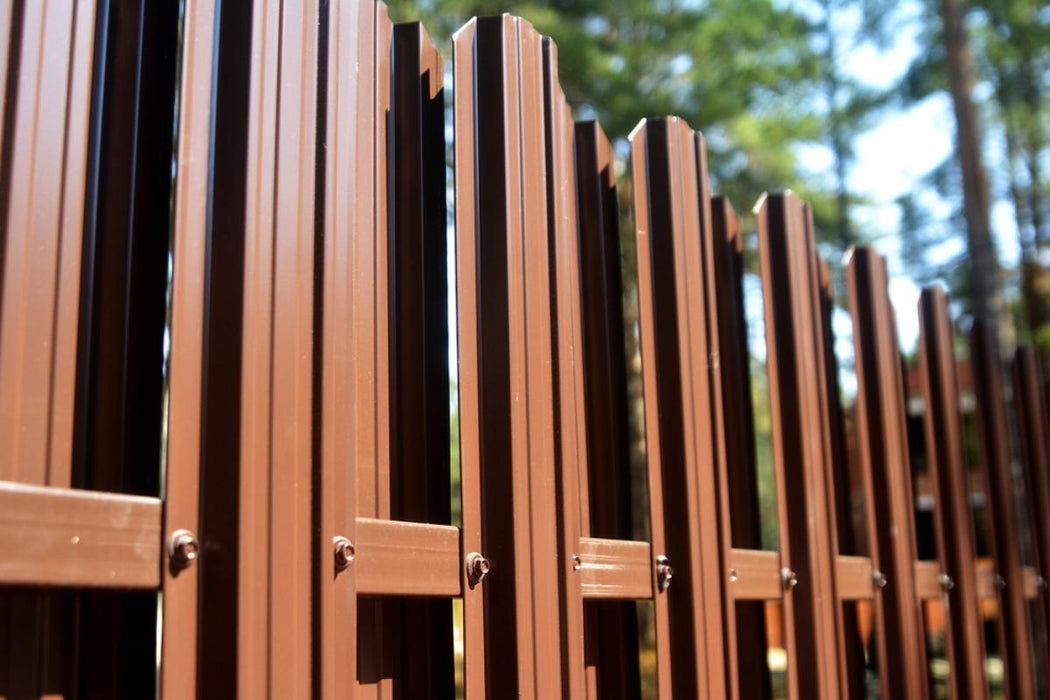 METAL FENCE LAMELL BROWN GLOSS 200X9
