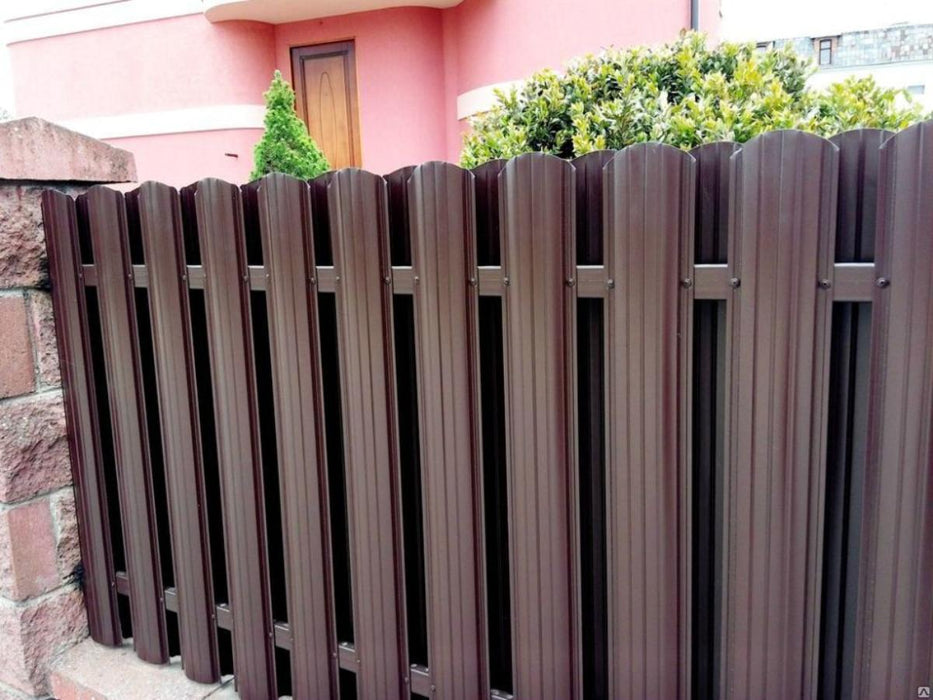 METAL FENCE LAMELL BROWN MAT 200X9CM