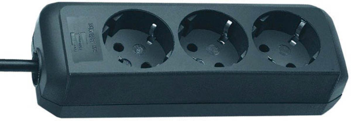 SPLITTER 3 SOCKETS 1.5M BLACK ECO