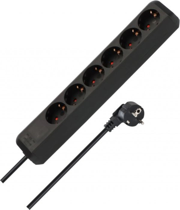 Brennenstuhl Eco black power strip without switch 6x2P+T 1.5m BR - 1159400015