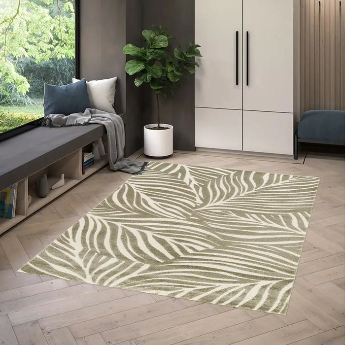 BRERA CARPET 120X170 CM GRAY-GREEN LEAVES - Килими<<<Килими<<<Мебели и интериор<<<Praktiker&&&Килими<<<Килими<<<Подови