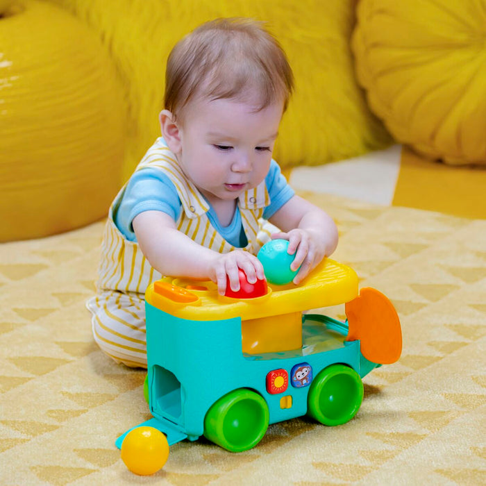 Pull-along toy Bright Starts Pop & Roll Safari Bus