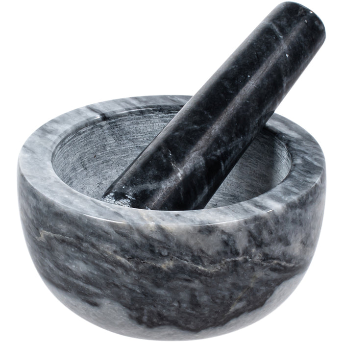 MORTAR MARBLE BLACK 12X6 CM BRIO