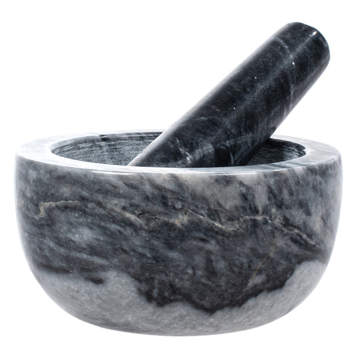 MORTAR MARBLE BLACK 12X6 CM BRIO