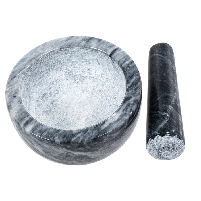 MORTAR MARBLE BLACK 12X6 CM BRIO