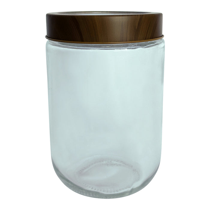 JAR WITH TRANSPARENT LID 600 ML WOOD BRIO