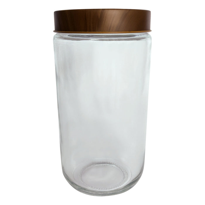 JAR WITH TRANSPARENT LID 800 ML WOOD BRIO