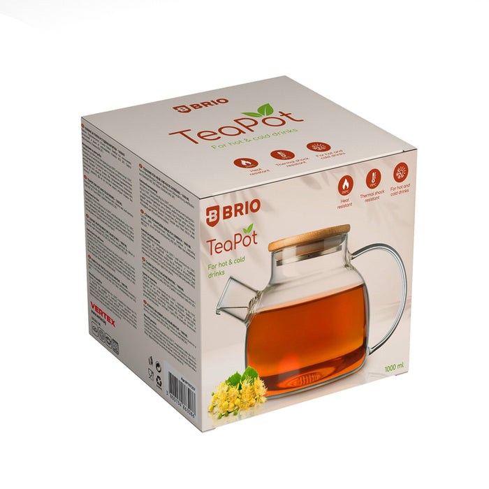 GLASS KETTLE WITH BAMBOO LID 1 L BRIO
