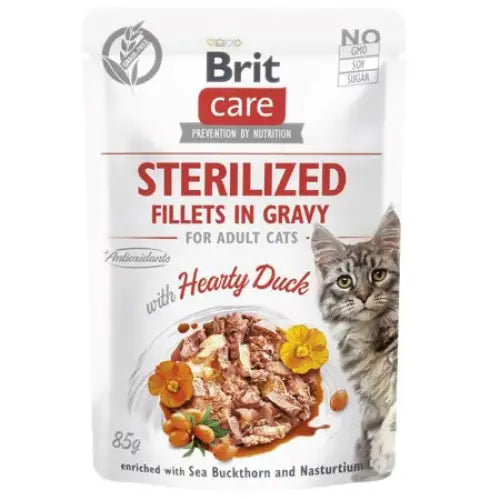 BRIT Care Cat Sterilized Hearty Duck Pouch - wet cat food - 85 g - Wet foodDLK-KAM<<<For the catDLK<<<ActionPL