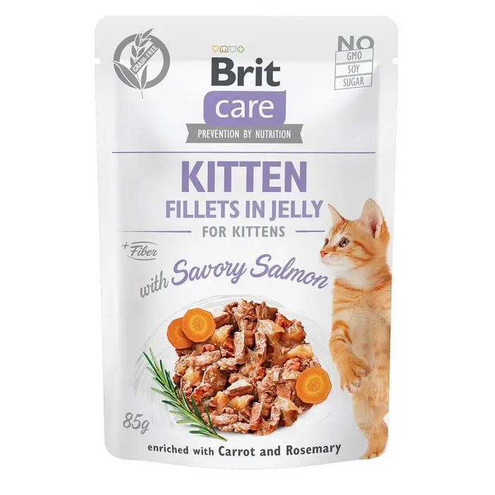 BRIT Care Fillets in Jelly salmon fillets - wet kitten food - 85 g - Wet foodDLK-KAM<<<For the catDLK<<<ActionPL