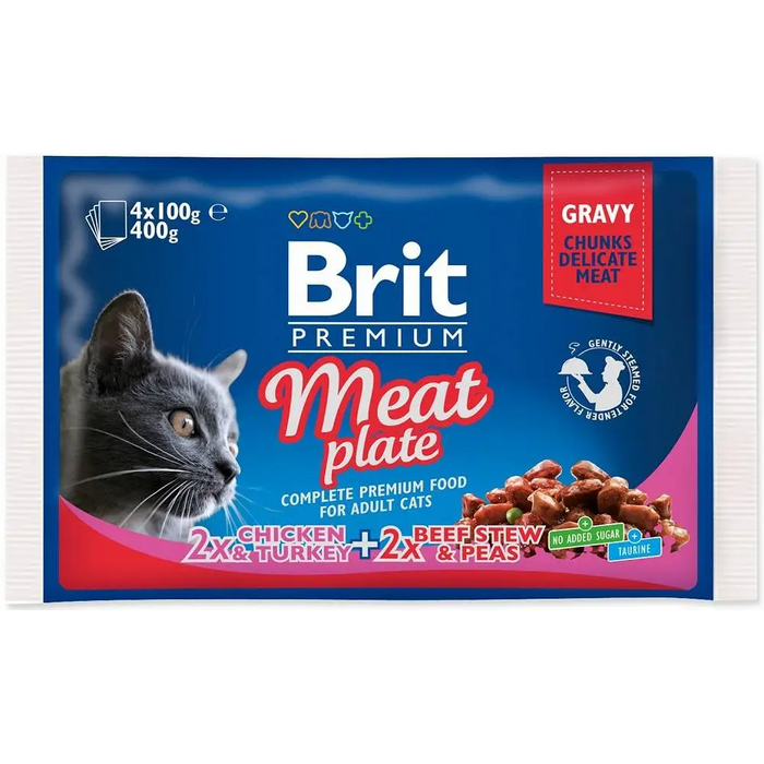 BRIT Premium Cat Meat Plate - wet cat food - 4x100g - Wet foodDLK-KAM<<<For the catDLK<<<ActionPL
