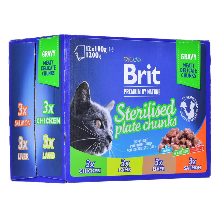 BRIT Premium Cat Sterilised Plate - wet cat food - 12x100g - Wet foodDLK-KAM<<<For the catDLK<<<ActionPL