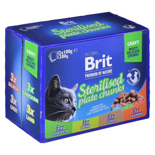 BRIT Premium Cat Sterilised Plate - wet cat food - 12x100g - Wet foodDLK-KAM<<<For the catDLK<<<ActionPL