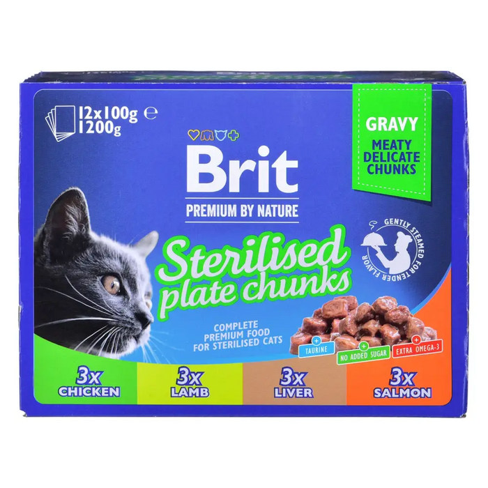 BRIT Premium Cat Sterilised Plate - wet cat food - 12x100g - Wet foodDLK-KAM<<<For the catDLK<<<ActionPL
