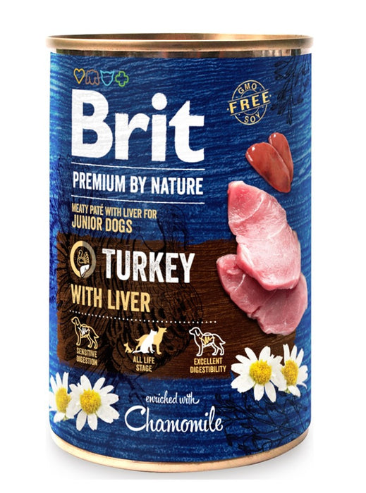 BRIT Premium by nature Junior Turkey with Liver - wet dog food - 400g